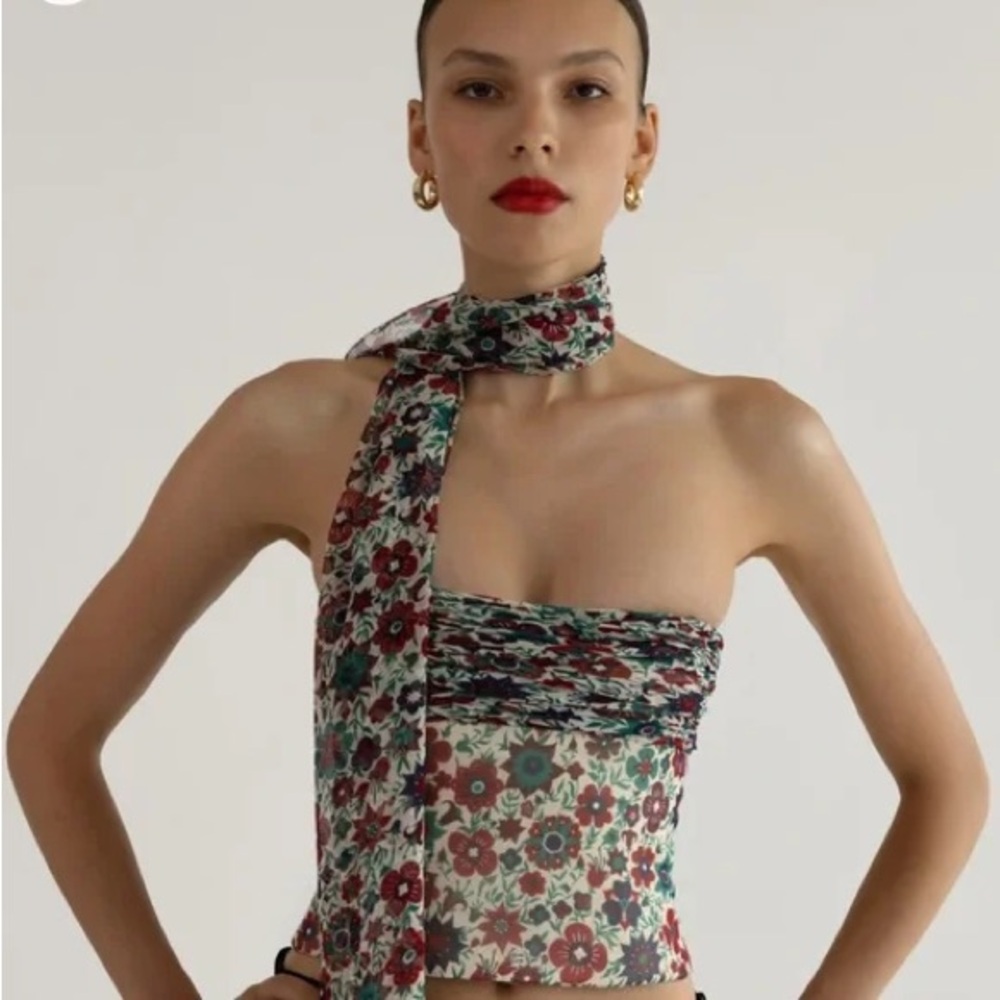 Orseund Iris Chiffon Bustier in Vintage Floral - Small